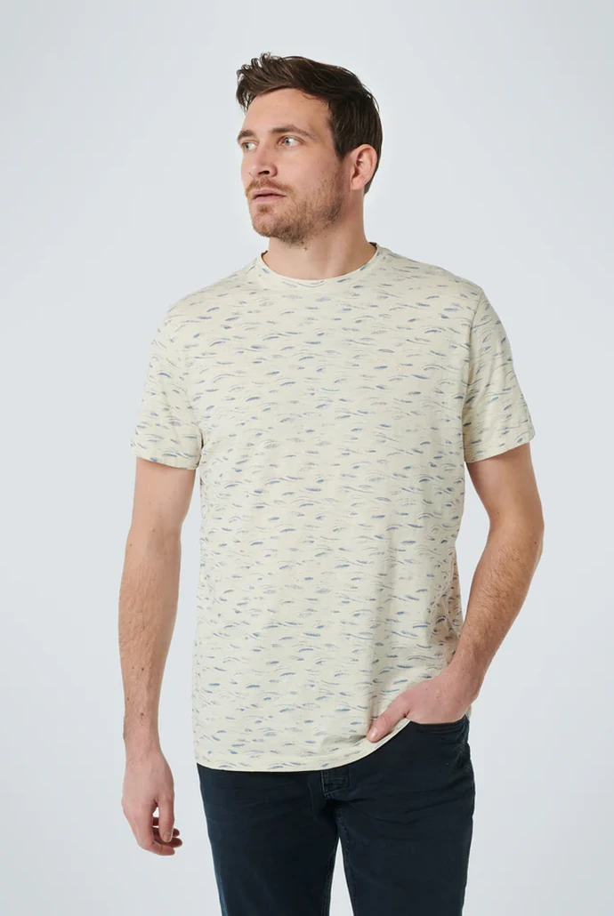 t-shirt βαμβακερό με μπλε σχέδια