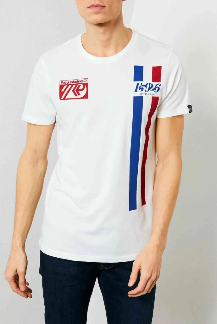 λευκό T-shirt με τύπωμα