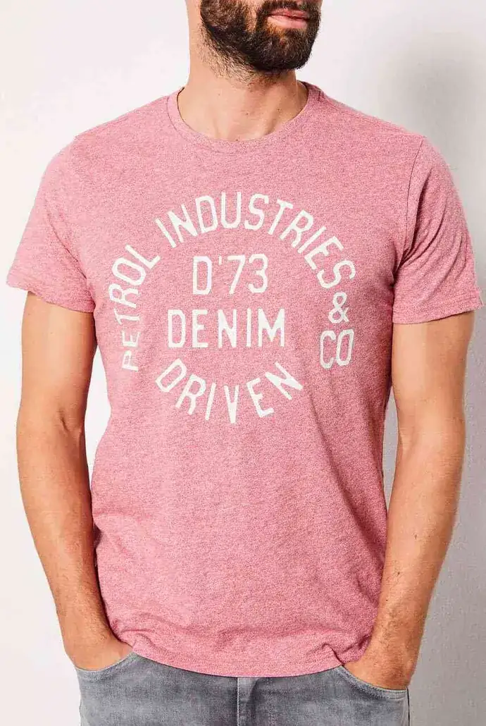 ροζ T-shirt με στάμπα