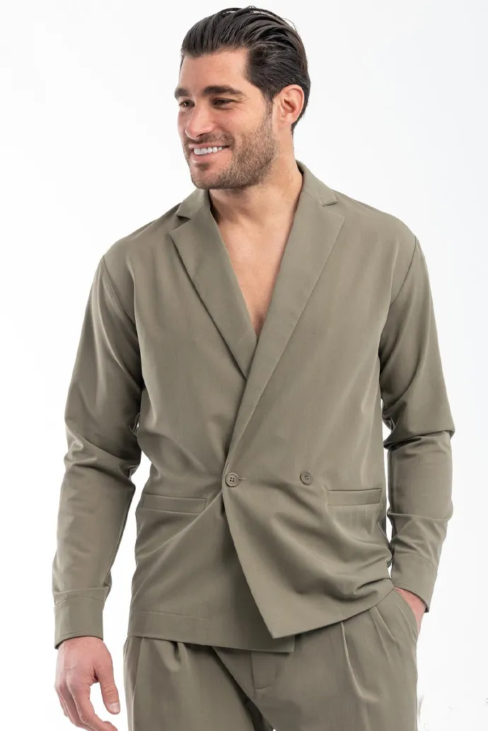 overshirt με πέτο σταυρωτό