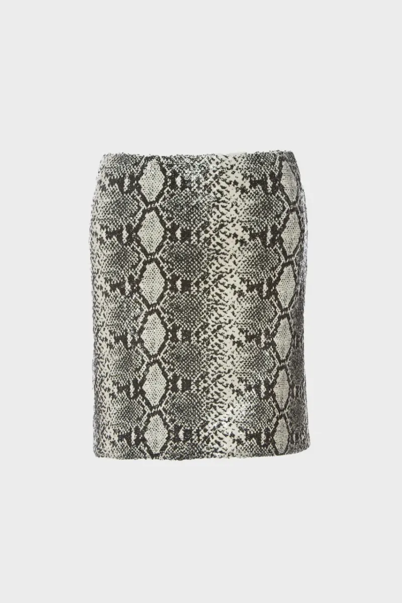 φούστα snake print με παγιέτες